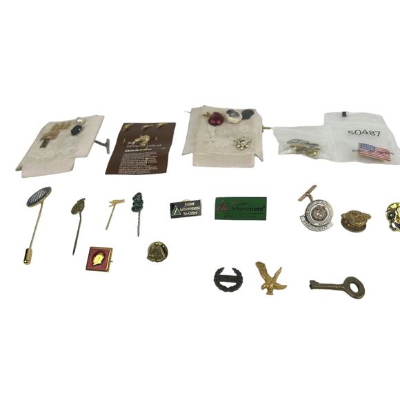 Vintage Lapel Pin Lot of 30+ Skunk, Military, Flag, Dualite, Feet, Brid, Realtor - Picture 14 of 16